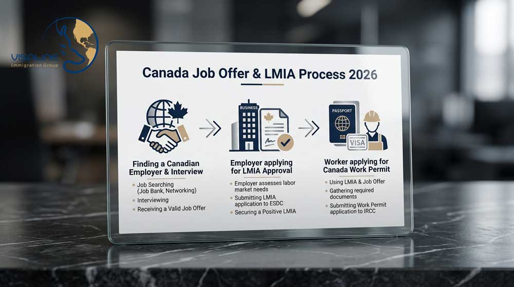 Infographic showing the Canada job offer process in Canada
