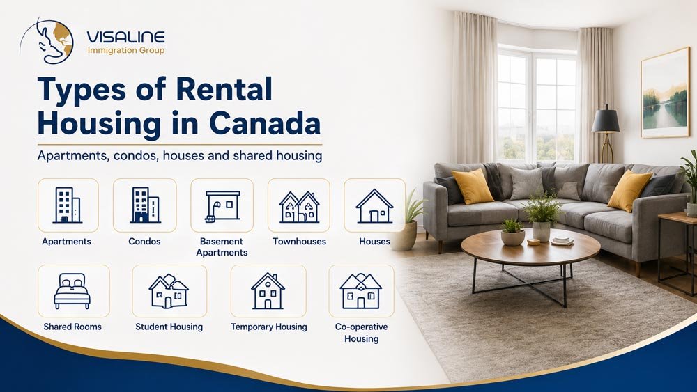 Types of rental housing in Canada including apartments, condos, houses and shared housing