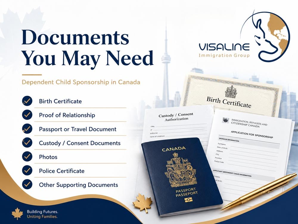 Documents required for dependent child sponsorship in Canada