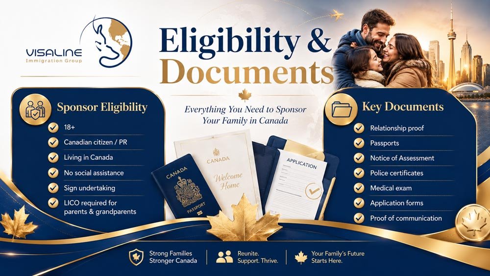 Canada family sponsorship eligibility requirements and required documents for sponsors and applicants