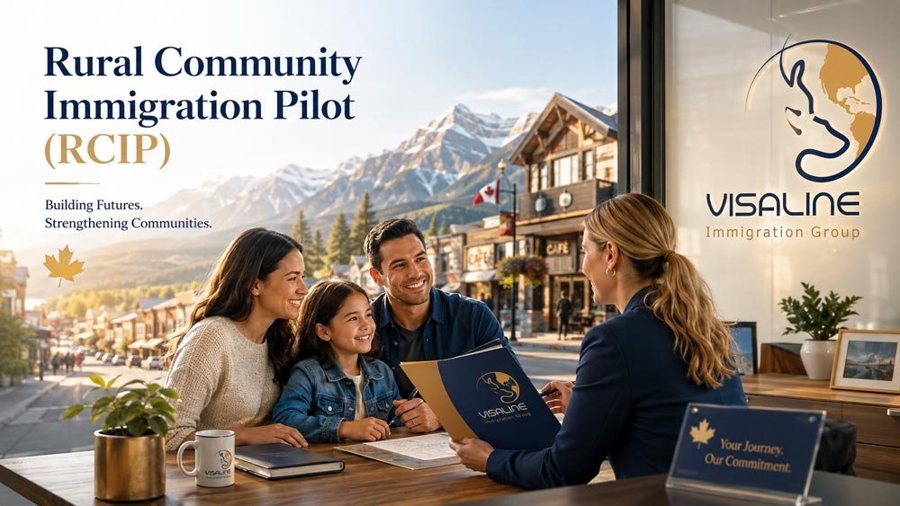Family discussing immigration through the Rural Community Immigration Pilot in Canada