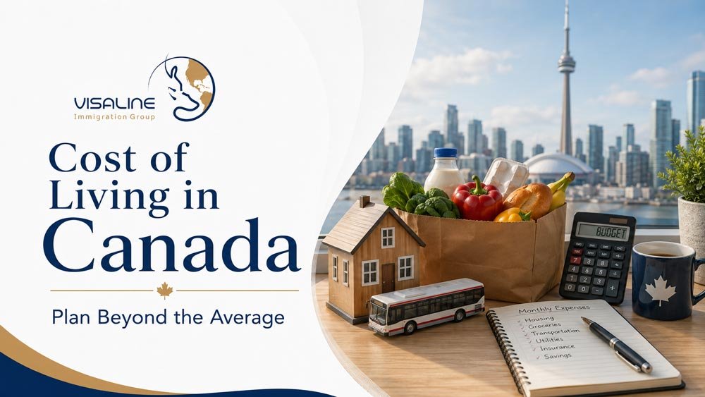 Cost of living in Canada illustrated with housing groceries transportation and monthly budgeting